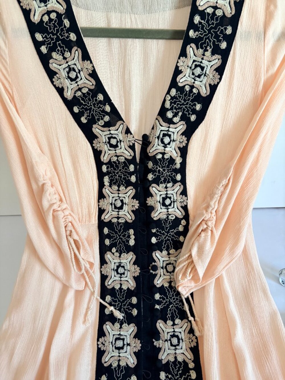 Free People Journey To The Horizon Embroidered Maxi Dress Pink Sz 2 (S) Women’s - Picture 8 of 9